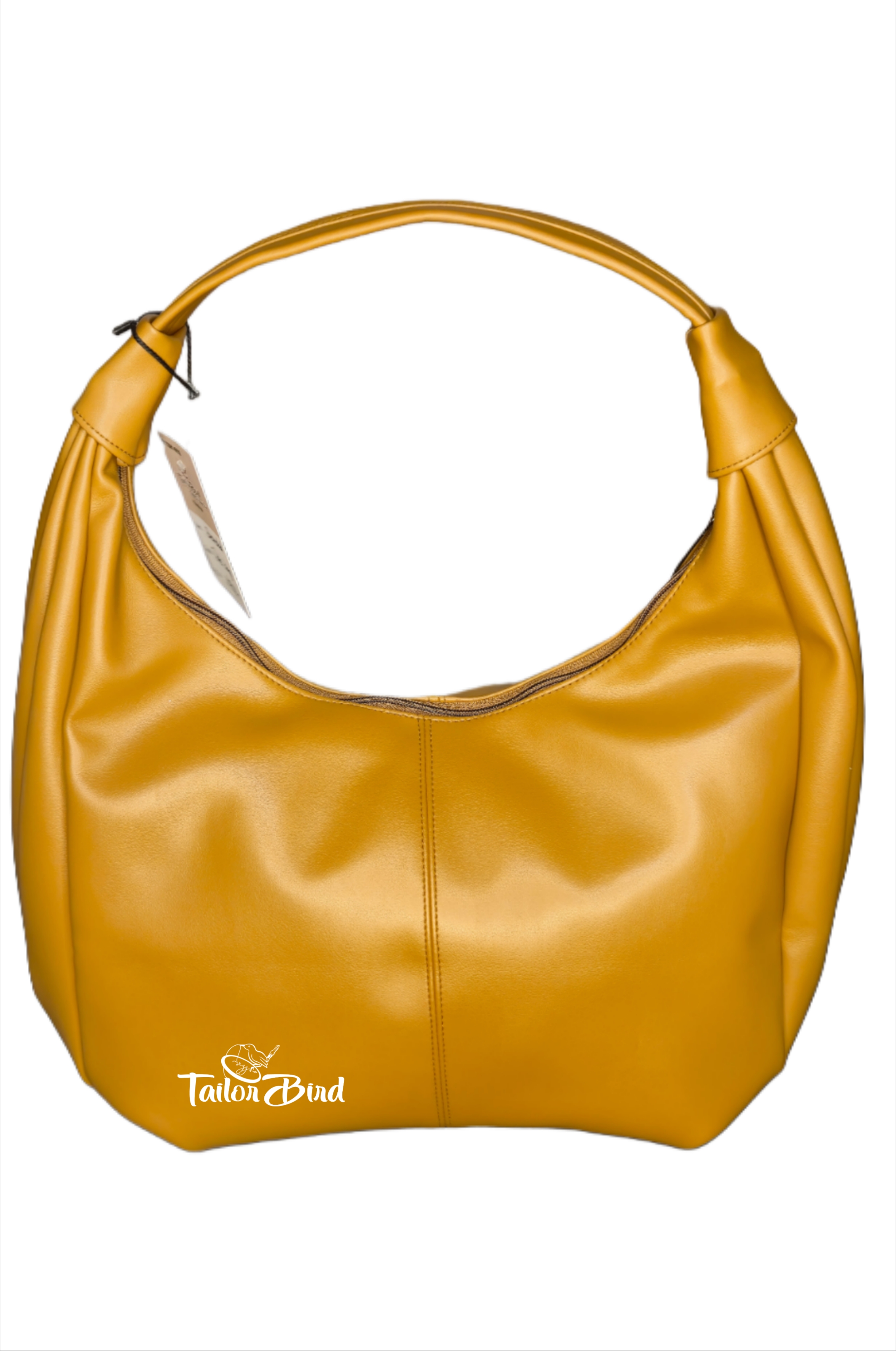 Top zip mustard yellow genuine leather hobo shoulder bag handbag hb06