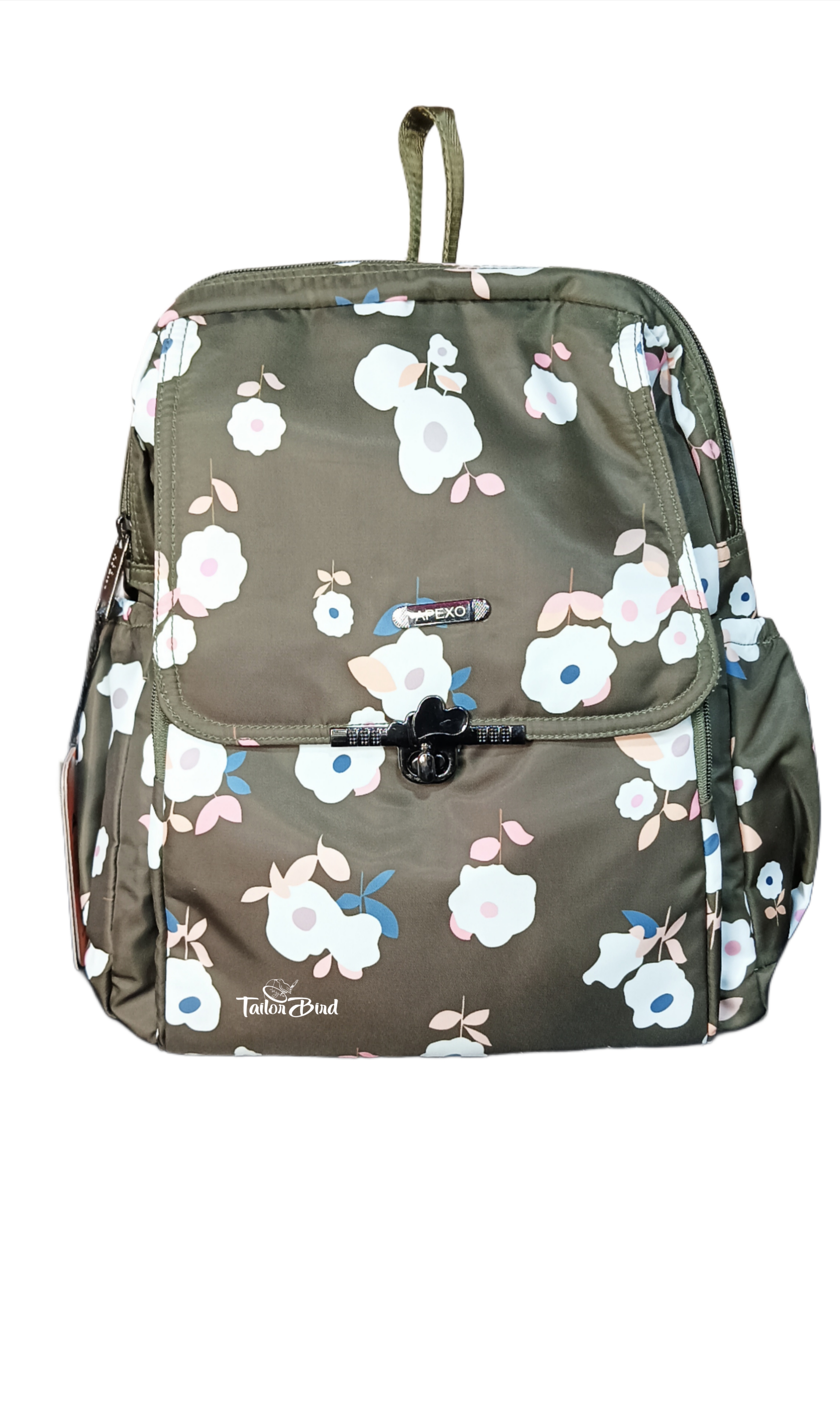 Apexo Women Forest Green Graphic Backpack handbag hb25