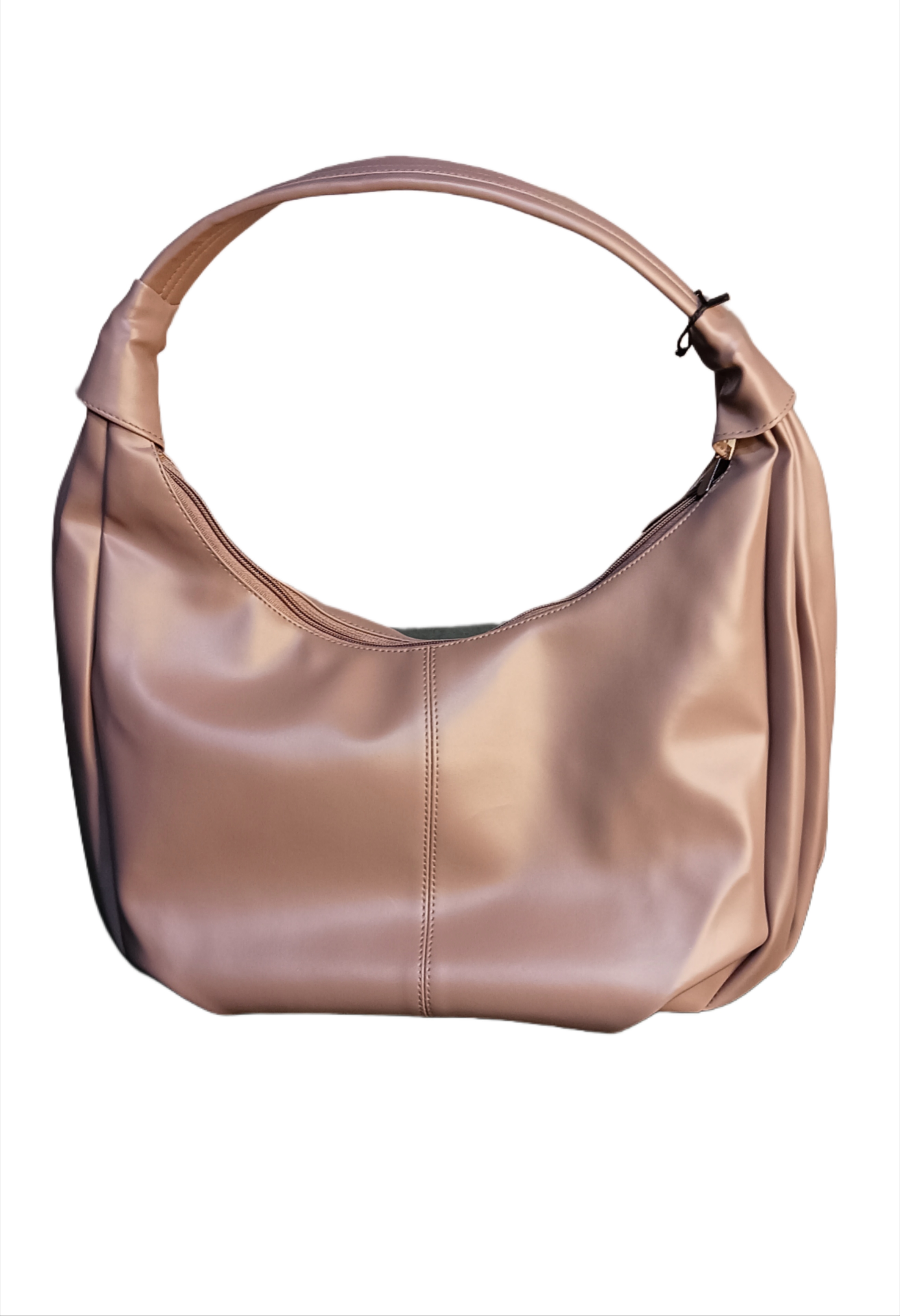 Top zip Camel  Brown genuine leather hobo shoulder bag handbag hb36